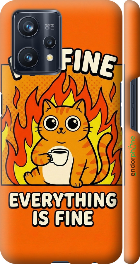 3D пластиковый матовый чехол Funny Cat для Realme 9 - 6786m-2866 изображение 