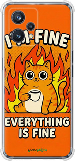 Силикон с усиленными углами чехол 'Funny Cat' для Realme 9 изображение 5