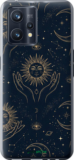 Силиконовый чехол Celestial Harmony: Sun & Moon Gold Mystic Pattern для Realme 9 Pro Plus - 6778u-2596 изображение 