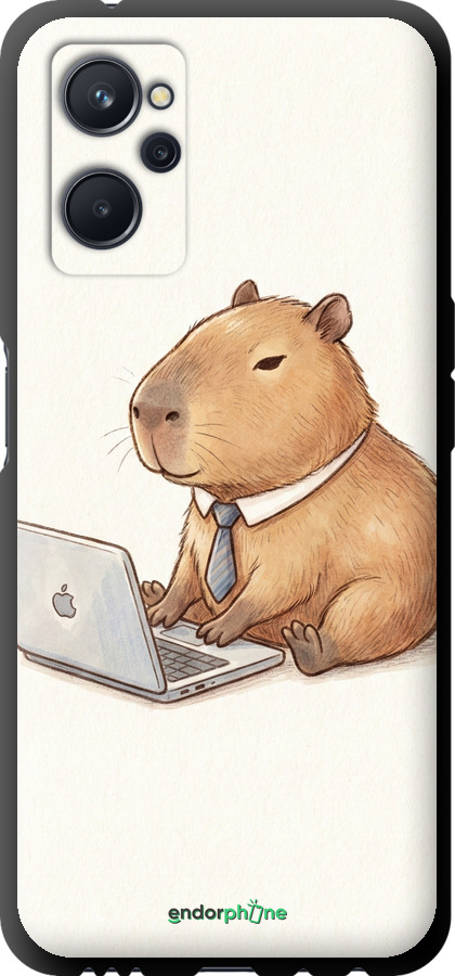 TPU чехол Funny Capybara CEO Working для Realme 9i - 6777b-2705 изображение 