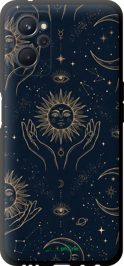 TPU чехол Celestial Harmony: Sun & Moon Gold Mystic Pattern для Realme 9i - 6778b-2705 изображение 