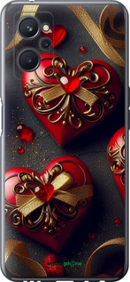 Силиконовый чехол Сердечки v4 для Realme 9i - 5834u-2705 изображение 