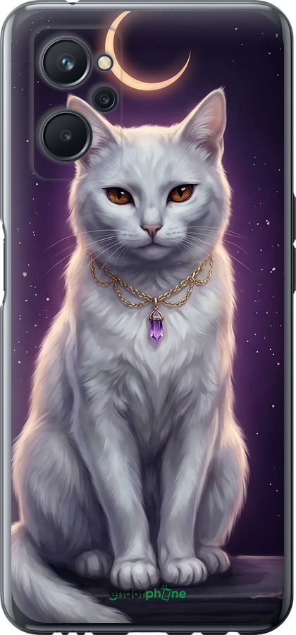 Силіконовий чехол Mystic White Cat Gothic Dark Purple Gold для Realme 9i - 6805u-2705 изображение 