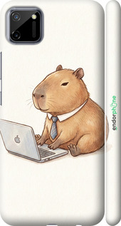 3D пластиковый матовый чехол 'Funny Capybara CEO Working' для Realme C11 2020 изображение 1
