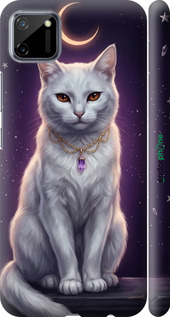 3D пластиковый матовый чехол Mystic White Cat Gothic Dark Purple Gold для Realme C11 2020 - 6805m-2031 изображение 