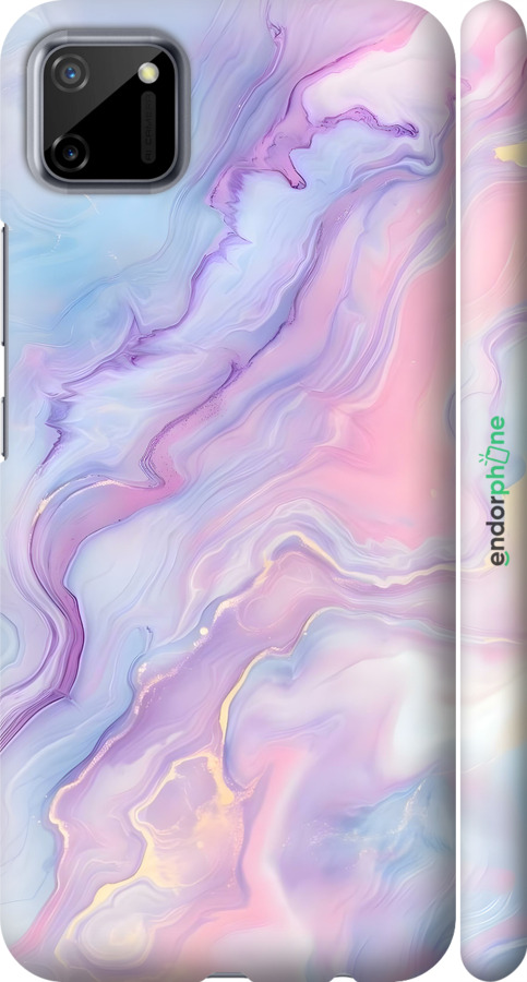 3D пластиковый матовый чехол Нежный мрамор для Realme C11 2020 - 6310m-2031 изображение 
