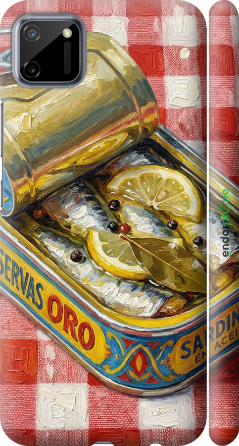 3D пластиковый матовый чехол Vintage Sardine Tin Phone для Realme C11 2020 - 6772m-2031 изображение 