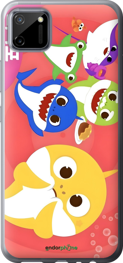 2D пластиковый чехол Бейби Шаркс для Realme C11 2020 - 6305t-2031 изображение 