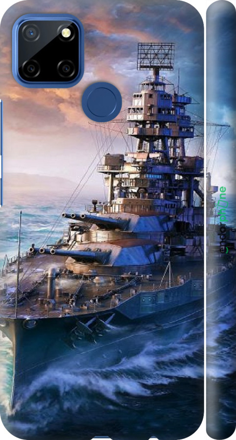 3D пластиковый матовый чехол Военный корабль, world of tanks, wargaming для Realme C12 - 6461m-2240 изображение 