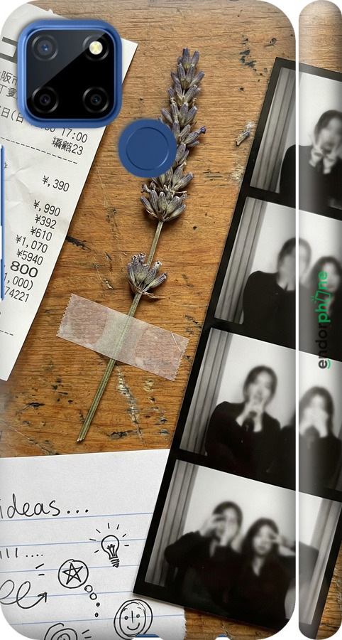 3D пластиковый матовый чехол Aesthetic Scrapbook Collage для Realme 7i - 6773m-2486 изображение 