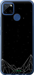 Силиконовый чехол Черно белые абстрактные горы для Realme C12 - 6437u-2240 изображение 