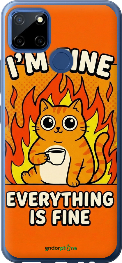 Силіконовий чехол Funny Cat для Realme 7i - 6786u-2486 изображение 