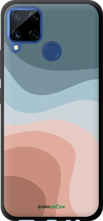 TPU чехол З синіми та рожевими хвилями в стилі ретро для Realme C15 - 6532b-2063 изображение 