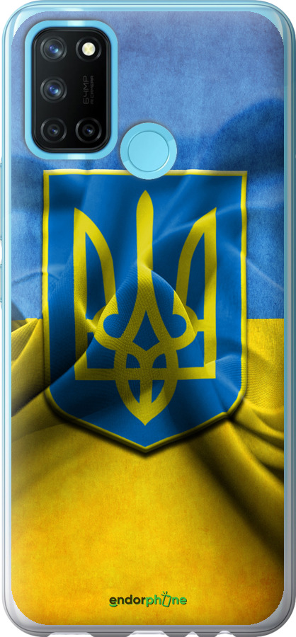 

Силіконовий чохол "Прапор та герб України" для Realme C17, Блакитний