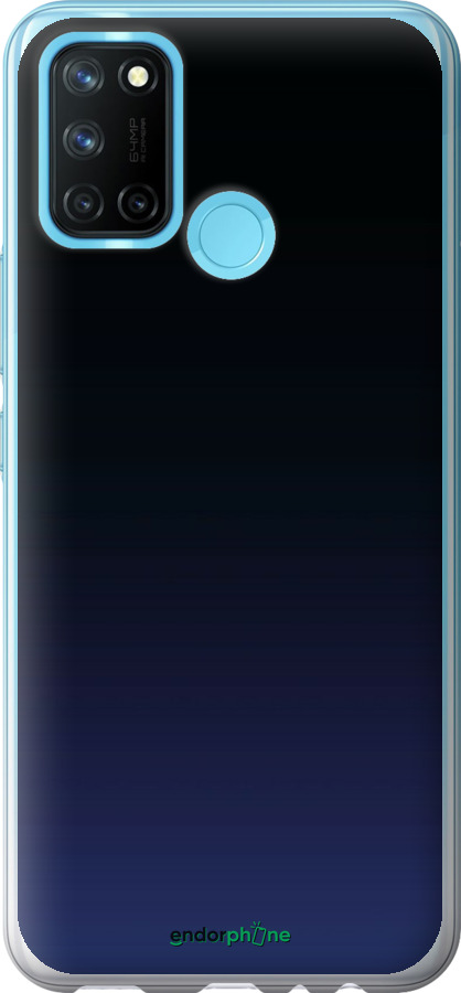 Силиконовый чехол Градиент в тёмно - синем стиле для Realme C17 - 6542u-2121 изображение 
