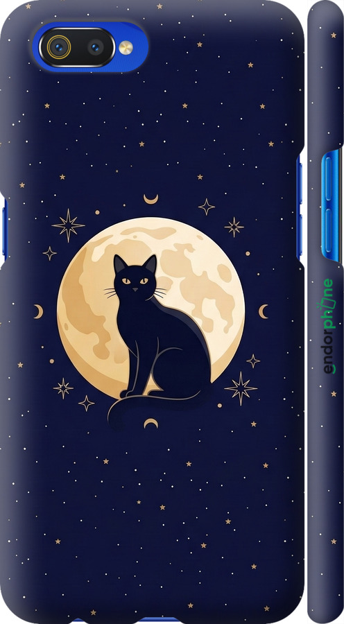 3D пластиковий матовий чехол Cute Cat Celestial/Witchy для Realme C2 - 6787m-1852 изображение 