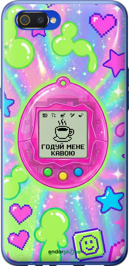 2D пластиковый чехол Y2K Aesthetic Retro Pet: Годуй мене кавою для Realme C2 - 6784t-1852 изображение 