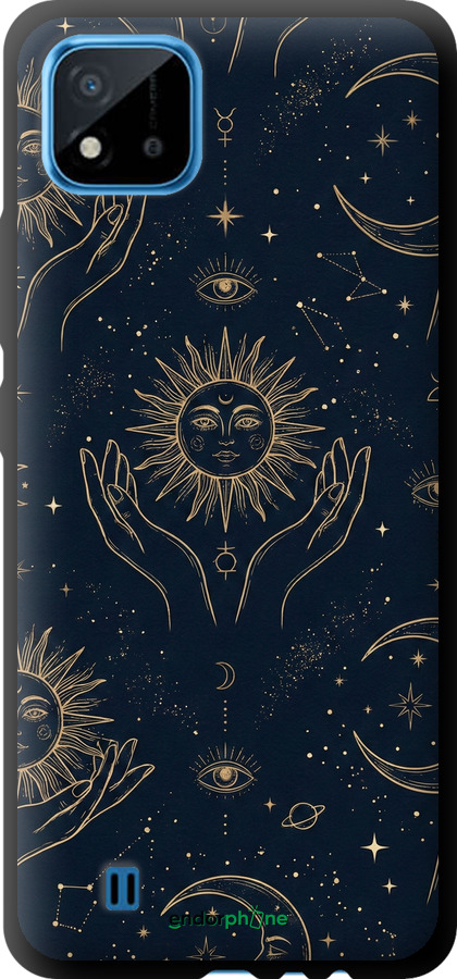 TPU чехол Celestial Harmony: Sun & Moon Gold Mystic Pattern для Realme C20A - 6778b-2416 изображение 