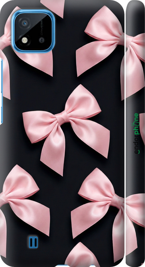 3D пластиковый матовый чехол Coquette Ribbons Dark Coquette для Realme C11 2021 - 6767m-2485 изображение 