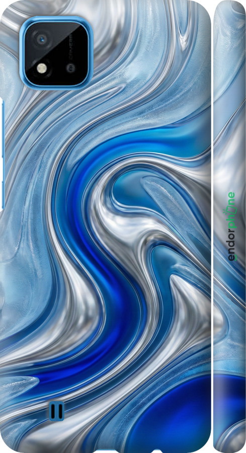 3D пластиковый матовый чехол Liquid Chrome для Realme C20A - 6781m-2416 изображение 