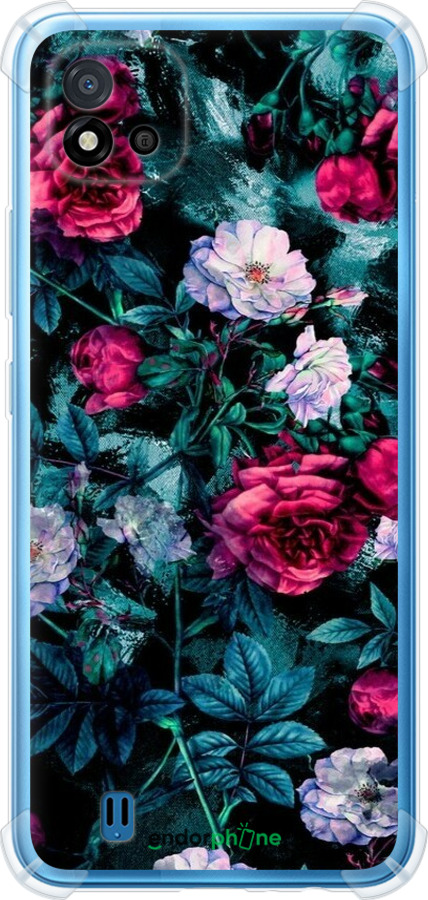 Силикон с усиленными углами чехол Сад и розы для Realme C20A - 6483sp-2416 изображение 