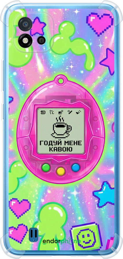Силикон с усиленными углами чехол Y2K Aesthetic Retro Pet: Годуй мене кавою для Realme C11 2021 - 6784sp-2485 изображение 