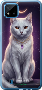 2D пластиковый чехол Mystic White Cat Gothic Dark Purple Gold для Realme C11 2021 - 6805t-2485 изображение 