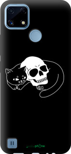 TPU чехол С изображением кота и черепа для Realme C21 - 6491b-2321 изображение 