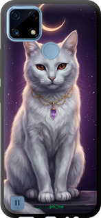 TPU чехол Mystic White Cat Gothic Dark Purple Gold для Realme C21 - 6805b-2321 изображение 