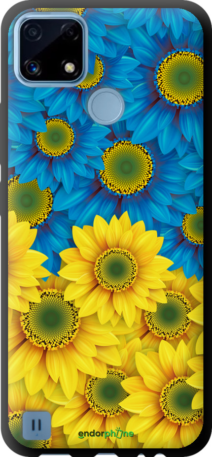 TPU чехол Жовто-блакитні квіти  для Realme C21 - 1048b-2321 изображение 