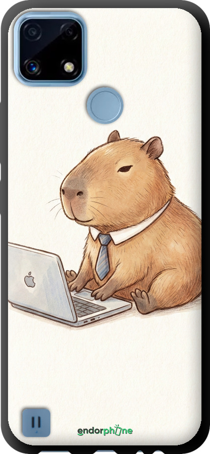 TPU чехол Funny Capybara CEO Working для Realme C21 - 6777b-2321 изображение 