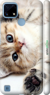 3D пластиковий матовий чехол Котик для Realme C21 - 6024m-2321 изображение 