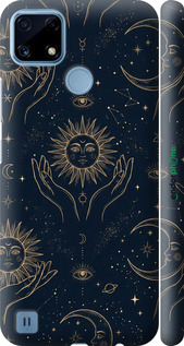 3D пластиковый матовый чехол 'Celestial Harmony: Sun & Moon Gold Mystic Pattern' для Realme C21 изображение 9