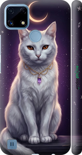 3D пластиковий матовий чехол Mystic White Cat Gothic Dark Purple Gold для Realme C21 - 6805m-2321 изображение 