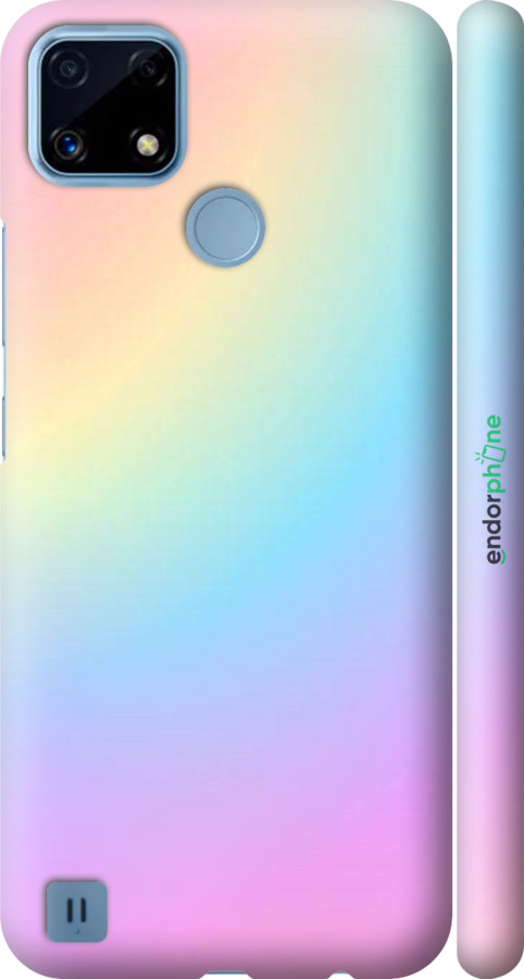 

3D пластиковий матовий чохол "Веселка 2" для Realme C21, Рожевий