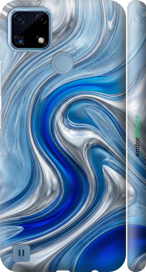 3D пластиковый матовый чехол Liquid Chrome для Realme C21 - 6781m-2321 изображение 