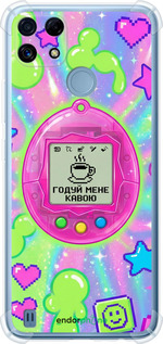 Силикон с усиленными углами чехол Y2K Aesthetic Retro Pet: Годуй мене кавою для Realme C21 - 6784sp-2321 изображение 