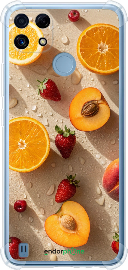 Силикон с усиленными углами чехол Фрукты 3 для Realme C21 - 6703sp-2321 изображение 