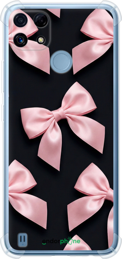 Силіконовий протиударний с посиленими кутами чехол Coquette Ribbons Dark Coquette для Realme C21 - 6767sp-2321 изображение 