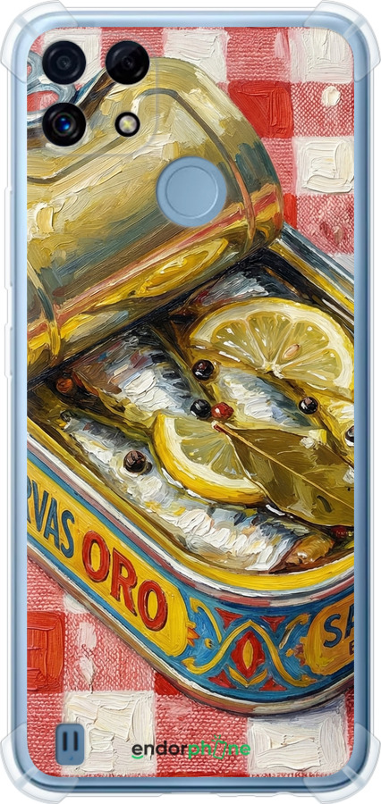 Силикон с усиленными углами чехол Vintage Sardine Tin Phone для Realme C21 - 6772sp-2321 изображение 