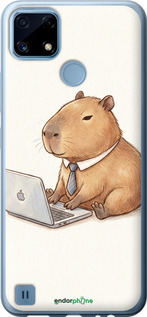 Силиконовый чехол Funny Capybara CEO Working для Realme C21 - 6777u-2321 изображение 