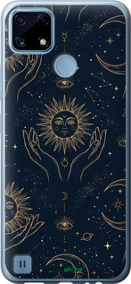 Силиконовый чехол Celestial Harmony: Sun & Moon Gold Mystic Pattern для Realme C21 - 6778u-2321 изображение 