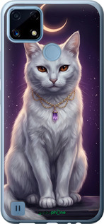 Силіконовий чехол Mystic White Cat Gothic Dark Purple Gold для Realme C21 - 6805u-2321 изображение 