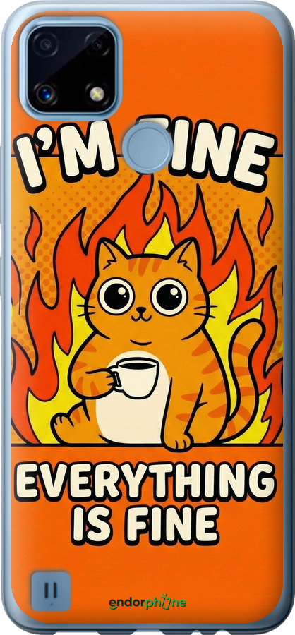 Силиконовый чехол Funny Cat для Realme C21 - 6786u-2321 изображение 