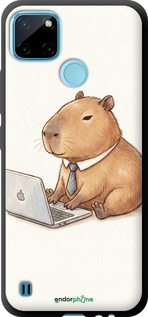 TPU чехол Funny Capybara CEO Working для Realme C25Y - 6777b-2553 изображение 