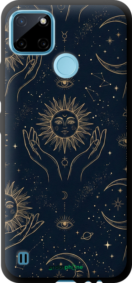 TPU чехол Celestial Harmony: Sun & Moon Gold Mystic Pattern для Realme C25Y - 6778b-2553 изображение 