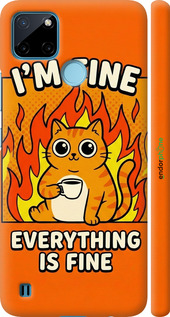 3D пластиковый матовый чехол Funny Cat для Realme C25Y - 6786m-2553 изображение 