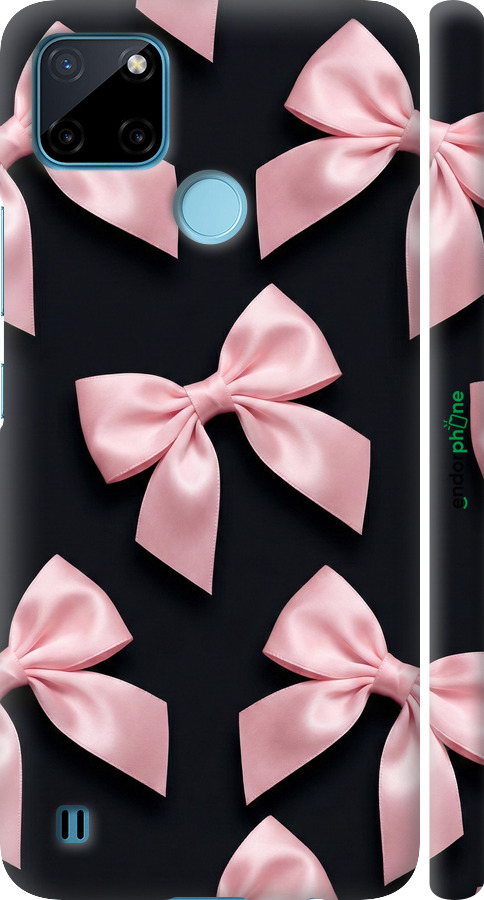 3D пластиковый матовый чехол Coquette Ribbons Dark Coquette для Realme C25Y - 6767m-2553 изображение 