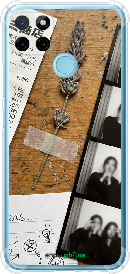 Силикон с усиленными углами чехол Aesthetic Scrapbook Collage для Realme C21Y - 6773sp-2472 изображение 