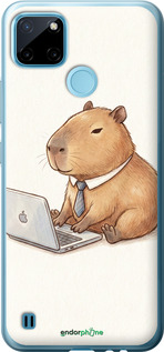 2D пластиковый чехол 'Funny Capybara CEO Working' для Realme C25Y изображение 3